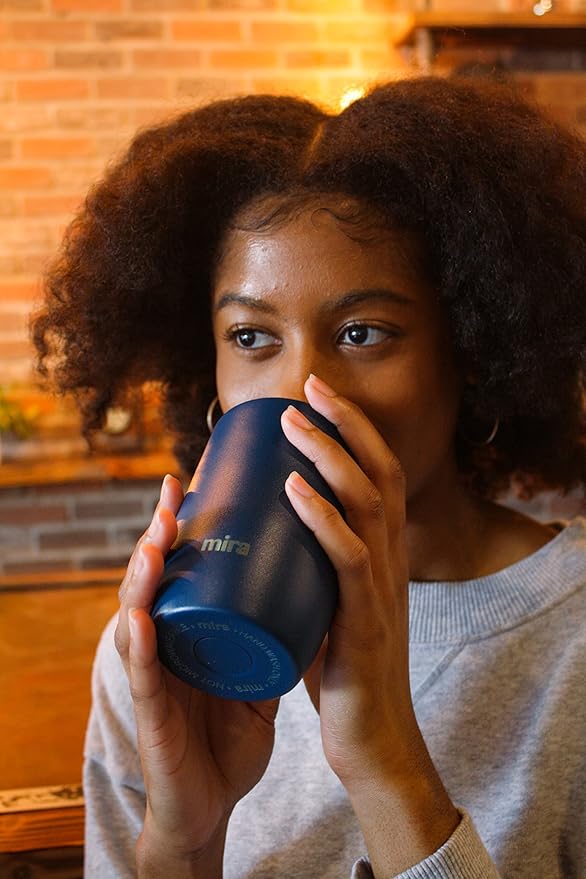 MIRA 16 oz Travel Coffee Mug - Insulated Stainless Steel Tumbler with Screw Lid - Admiral Blue