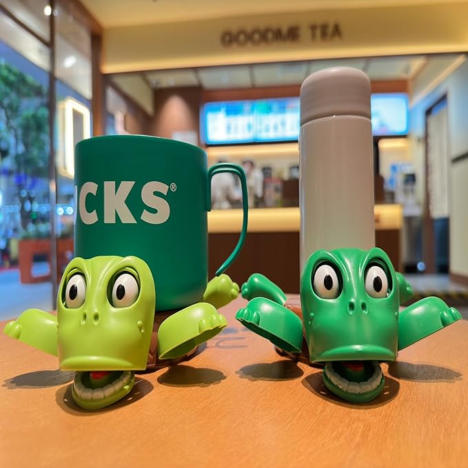JOD® Turtle Coaster, 3D Printed Funny Tea Coasters with Interactive Expression, 2PC Turtle Cup Holder,Liftable Limbs & Expressive Face Turtles,Tortoise Lover Gag Gifts(2pc-Light Green Green)