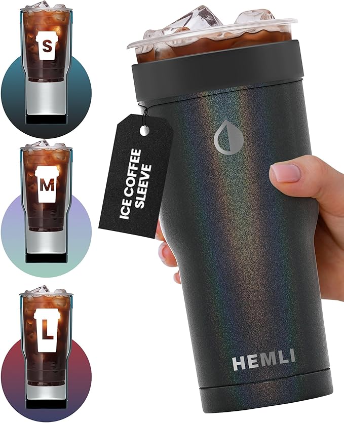 Universal Ice Coffee Sleeve Insulator - Insulated Iced Coffee Holder To Go, Insulated Cup Holder for Starbucks Dunkin Donuts McDonalds, Reusable Coffee Sleeve