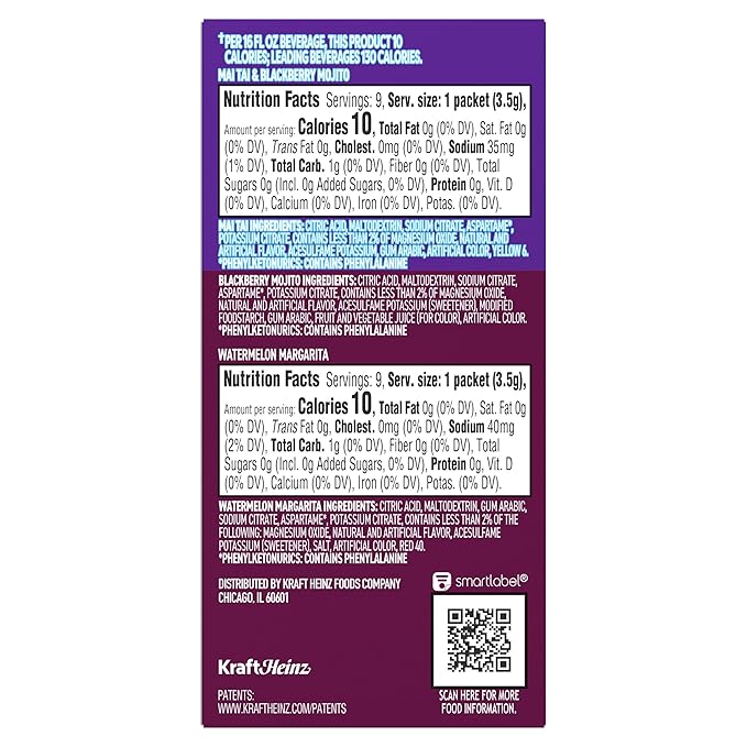 Crystal Light Mixology Drink Mix Variety Pack, 9 Packets, for Convenient On-the-Go Flavorful Hydration, Artificially Flavored Watermelon Margarita, Blackberry Mojito, Mai Tai, Zero Sugar, 1.17 oz