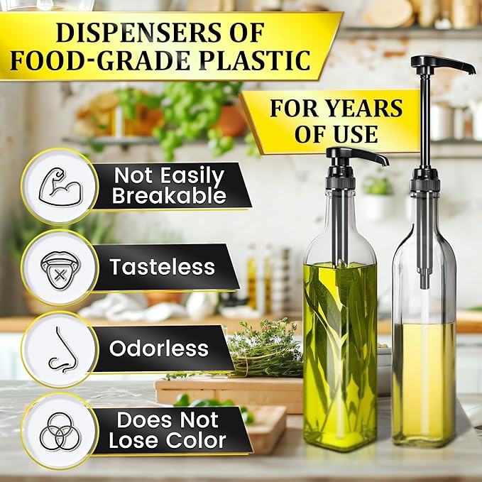 4 Pcs Coffee Syrup Pump Dispenser Set - Syrup Pumps for Coffee Bar 750ml Bottles with Food-Grade Plastic Adjustable Tube, Lockable Mechanism - Accurate Dispensing, Easy Cleaning for Various Liquids