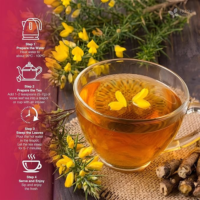 FreshDrinkUS, MenopauseSlim 40 Tea Bags – Herbal Blend with Rooibos, Dandelion Root, Matcha, Licorice, Cardamom & Black Cohosh – Smooth, Earthy Flavor – Premium Quality, Naturally Caffeine-Free Tea