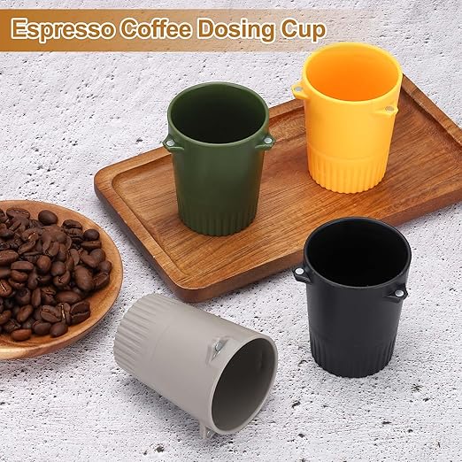 uxcell 58 mm Espresso Coffee Dosing Cup, Espresso Machine Accessories Cup for Home Commercial Precision Control Coffee Machine Grinder, Yellow