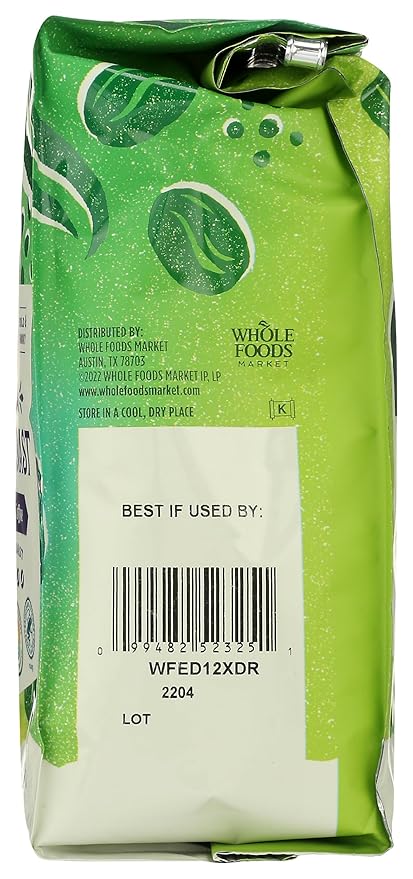 Whole Foods Market, Extra Dark Roast Ground Coffee, Full & Intense, Bold & Smoky, 12 Ounce