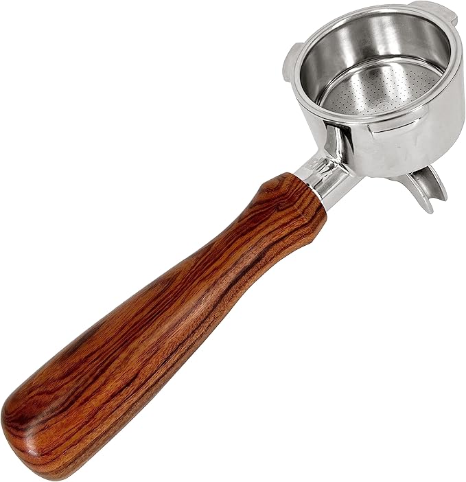 NEOUZA 51mm Portafilter Compatible with Gevi,Yabano,Hamiltion Beach,Farberware,Oster Nova PrimaLatte Espresso Machines Stainless Steel Non-Pressurized Basket Two Spouts (Standard Handle 01 w/Spout)