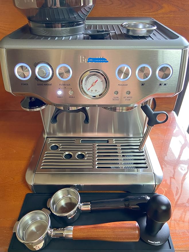 54mm Bottomless Portafilter Compatible with Breville Espresso Machine BES840XL-BES870XL-BES870BSXL-BES878BSS-BES880BSS Stainless Steel Portafilter with Filter Basket Handle-ABS Plastic