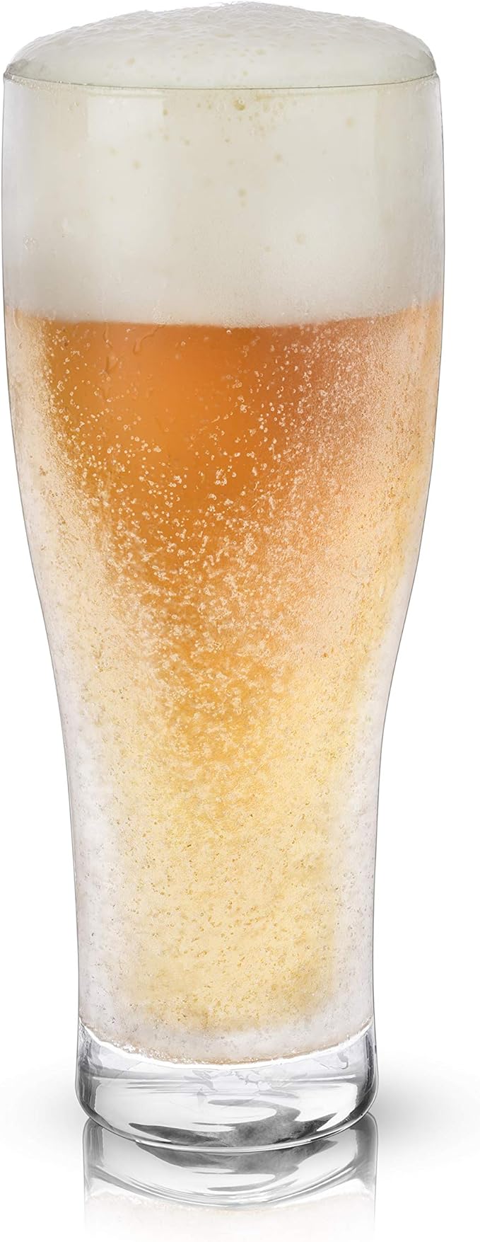 Viski Glacier Double Walled Beer Glass with Active Cooling Gel, Keeps Drinks Cold Longer for Indoor and Outdoor Parties, Home Bar, Birthday Gifts for Men, Beer Gifts for Dad, 16 oz, Set of 1