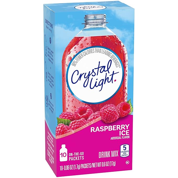 Crystal Light On The Go Raspberry Ice, 10-Packet Boxes (Pack of 4)