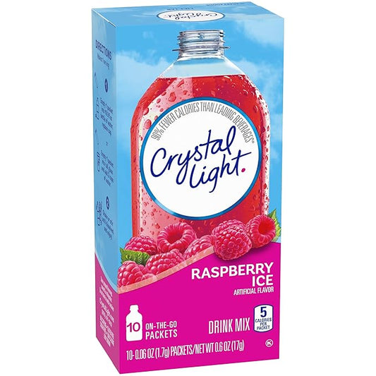Crystal Light On The Go Raspberry Ice, 10-Packet Boxes (Pack of 4)