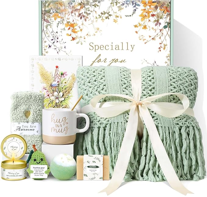 Valentines Day Gifts for Her Mom Friend Sister, Birthday Gifts for Women Self Care Spa Gift Baskets for Women, Get Well Soon Gift Baskets Thinking of You Relaxation Stress Relief Care Package