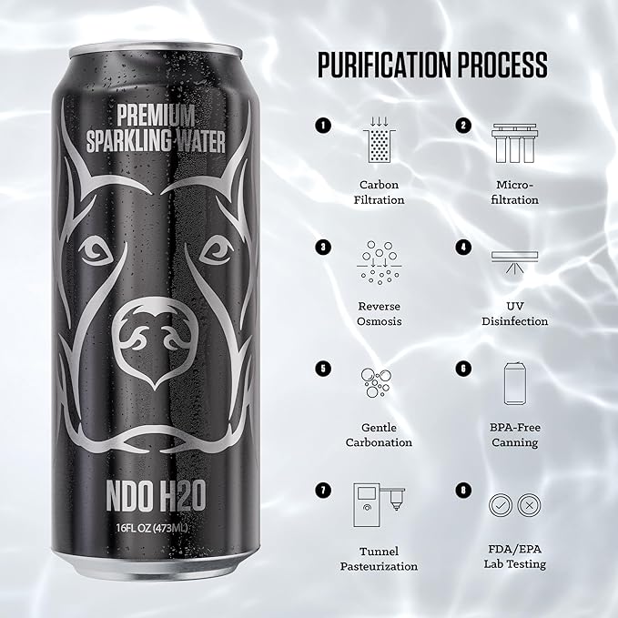 NO DAYS OFF Premium Sparkling Water - 12 Pack,16 fl oz, Sparkling (Unflavored) - Ultra-Purified Reverse Osmosis with Gentle Carbonation, Served in BPA-free 100% Recyclable Cans