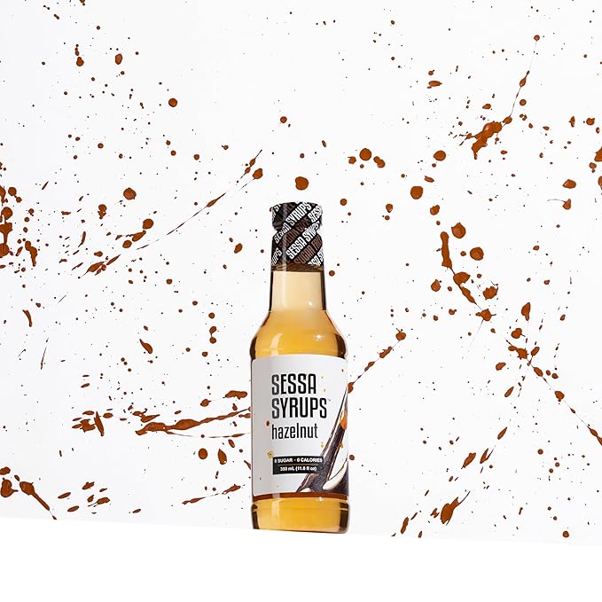 Sessa Syrups Sugar Free Hazelnut Syrup - 11.8 Fl Oz - Keto-Friendly, Zero Calorie, Gluten-Free - Natural Flavoring for Coffee, Tea, Cocktails, and More