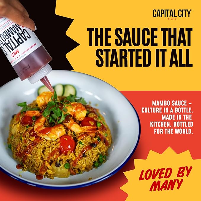 Capital City Mambo Sauce Mild, Washington DC Wing Sauces, Perfect Condiment for Wings Chicken Pork Beef Seafood Burgers Rice or Noodles, 12oz (12 Pack)