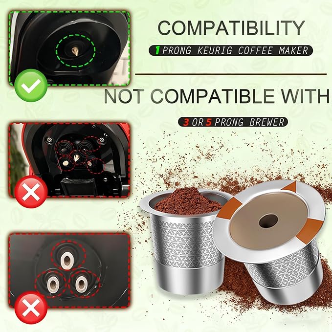 Reusable K Cups and Coffee Pods for Keurig 1.0 & 2.0 Coffee Maker Stainless Steel Coffee Filter(2 pack)