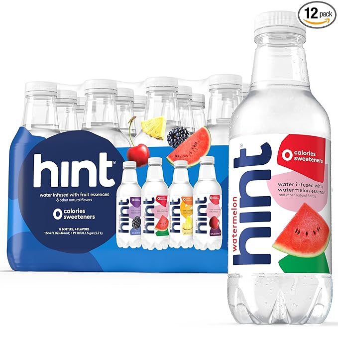 Hint Infused Bottled, Best Sellers Variety Pack - Sugar Free Flavored with Zero Calories, Natural Essences, and No Artificial Sweeteners - 16 Fl Oz (Pack of 12)