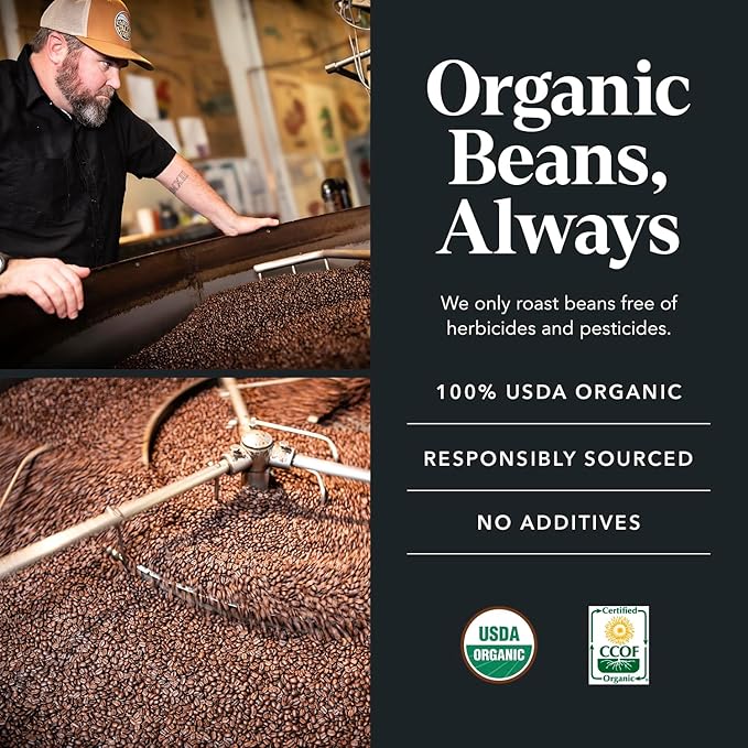 Carmel Valley Coffee Roasting Foglifter® Reserve – Whole Bean Organic Dark Roast Coffee, Connoisseur's Premium Blend, Citrus Zest & Toffee Notes, 12 Ounce Bag (Pack of 1)