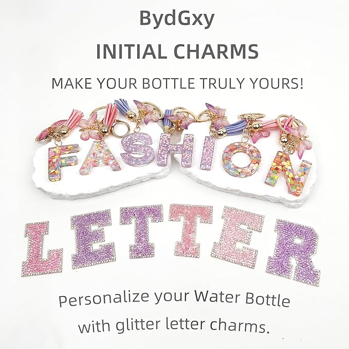 Letter Handle Strap Accessories with Cute Initial Charm Compatible with Owala Water Bottle 24oz 32oz 40oz Owala Kids