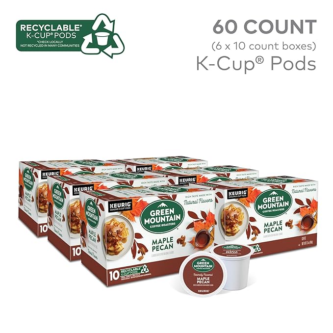 Green Mountain Coffee Roasters Maple Pecan Keurig K-Cup Pods, Light Roast Coffee, 60 Count