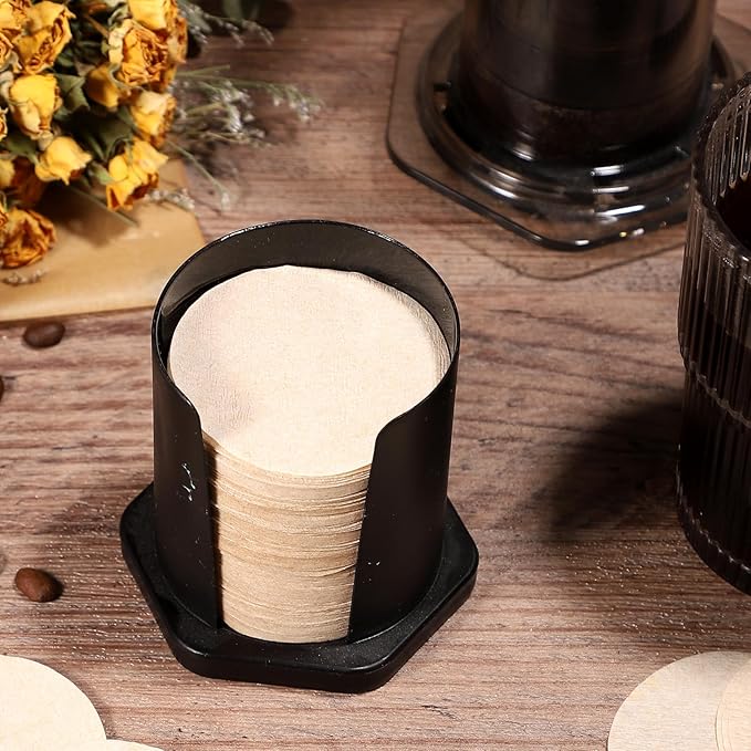 600 PCS Unbleached Coffee Filters, Replacement Round Coffee Filters, Disposable Paper Filters Compatible with Aerobie Aeropress Coffee Filter and Espresso Maker