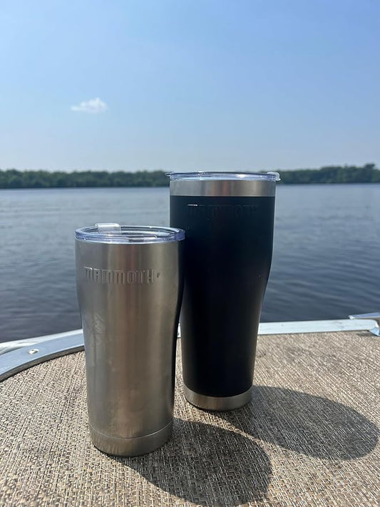 Mammoth Rover 20oz Stainless Steel Tumbler, Double Wall Vacuum Insulated Tumbler with Lid, Great for On The Go, in Dark Green