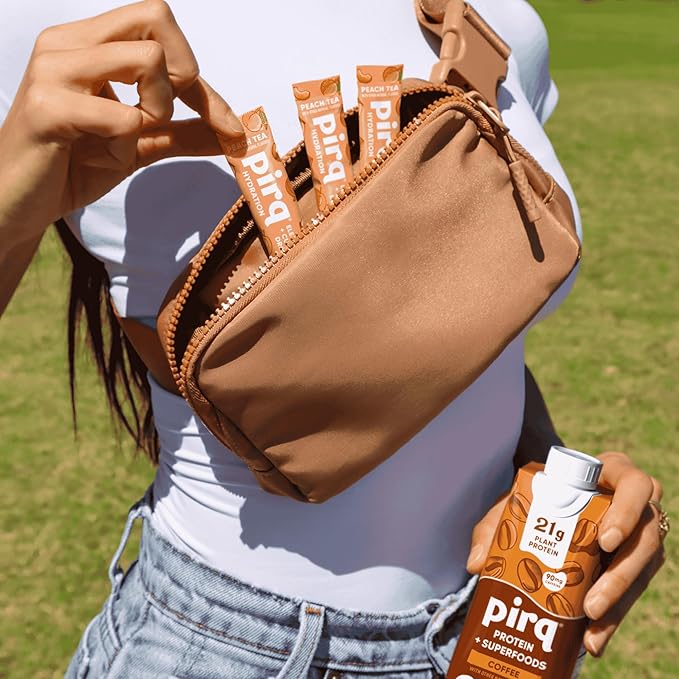 Pirq Hydration - Peach Tea - Hydration Powder Packets | Electrolyte Drink Mix | Curcumin | B Vitamins | Zero Sugar | Keto Friendly | 10 Sticks