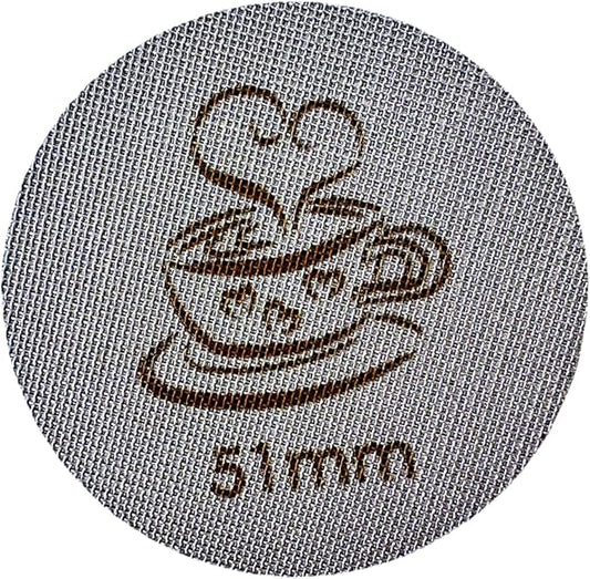 Espresso Puck Screen for 51mm Portafilter Basket, 1.7mm Thickness Made with 316 Stainless Steel, Coffee Machine Reusable Filter for Barista Accessories (51mm）