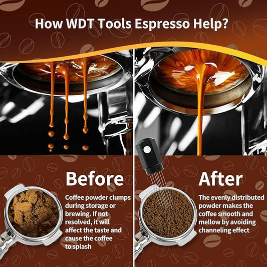 53.5mm WDT Tool Espresso - Espresso Stirrer Distribution Tool with Magnets and Stand, 54mm Dosing Funnel & Puck Screen | Fits Breville 8 Series Espresso Coffee Machines and 54mm Portafilters