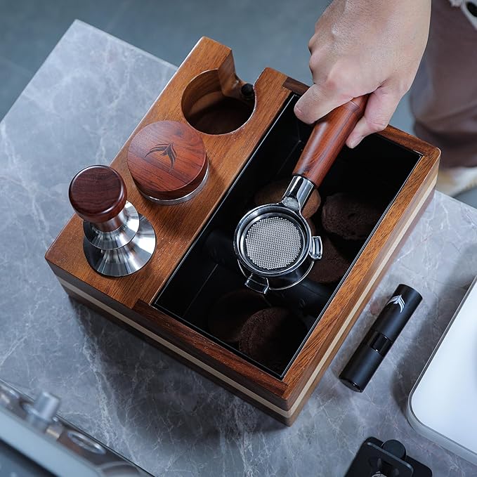 58mm Espresso Knock Box and Tamping Station Espresso Accessories Organizer Box