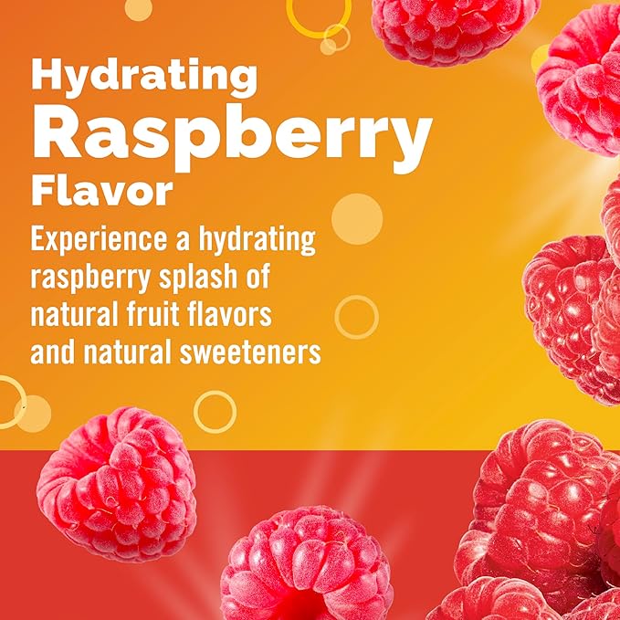 Emergen-C Hydration+ Sports Drink Mix with Vitamin C (,Raspberry Flavor),Electrolyte Replenishment,0.33 Ounce Powder Packets,(Pack of 36)