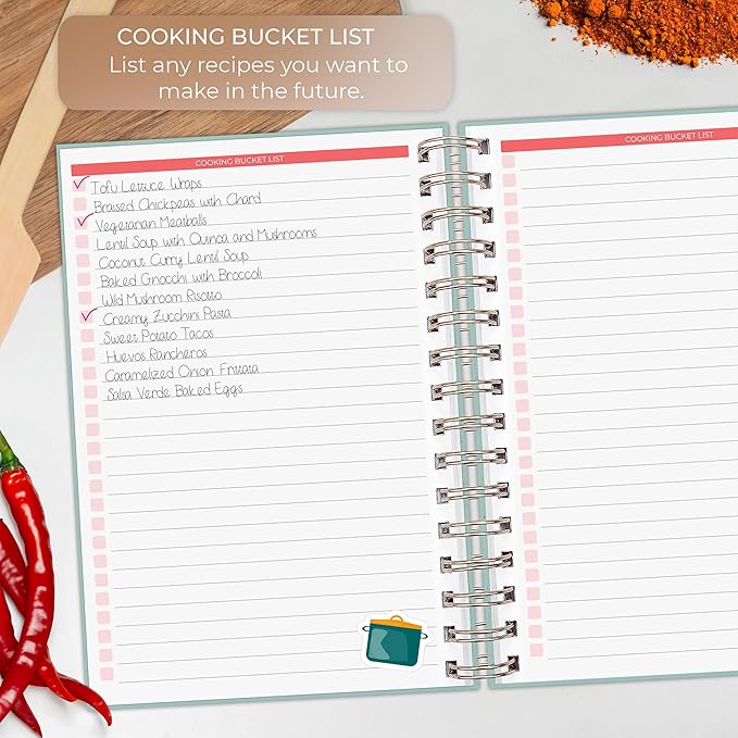 Clever Fox Recipe Book Spiral – Make Your Own Family Cookbook – Blank Recipe Notebook Organizer – Empty Cooking Journal to Write In Recipes – Medium Size, 6.3”x8.3”, Hardcover (Mint Cream)
