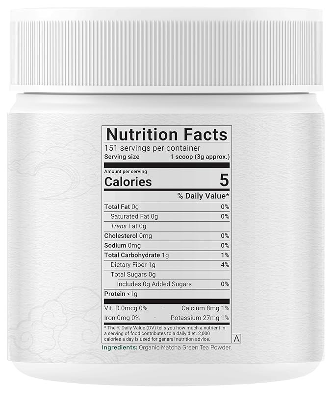 Organic Matcha Green Tea Powder, 1 lb (454g) | First Harvest, Culinary Grade | Japanese Sourced Cafe Mix | Zero Sugar, Keto Friendly, Non-GMO, Vegetarian
