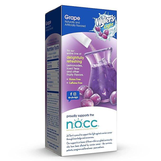 Wyler's Light Pitcher Packs, Water Drink Mix, Grape, 6 Boxes (36 Pitcher Packets)