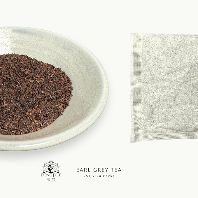Dong Jyue Premium Earl Grey Tea, Commercial-Use Tea Bags, 25g Large Bags, 24 Count (Pack of 1), Taiwanese Earl Grey Tea for Milk Tea & Bubble Tea | Enjoy Hot or Iced | 21.16 oz / 600g Total