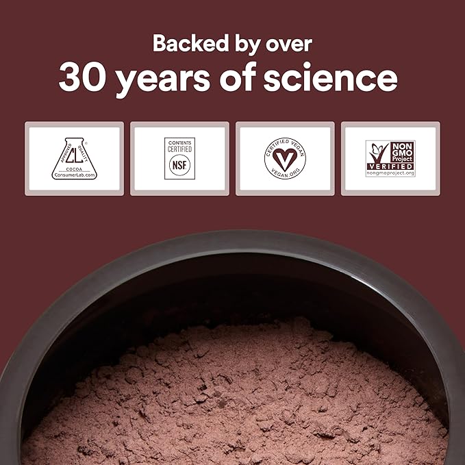 CocoaVia Cardio Health Cocoa Powder, 60 Servings, 500mg Cocoa Flavanols, Support Heart Health, Boost Nitric Oxide, Improve Circulation, Energy, Preworkout, Vegan, Dark Chocolate Cacao