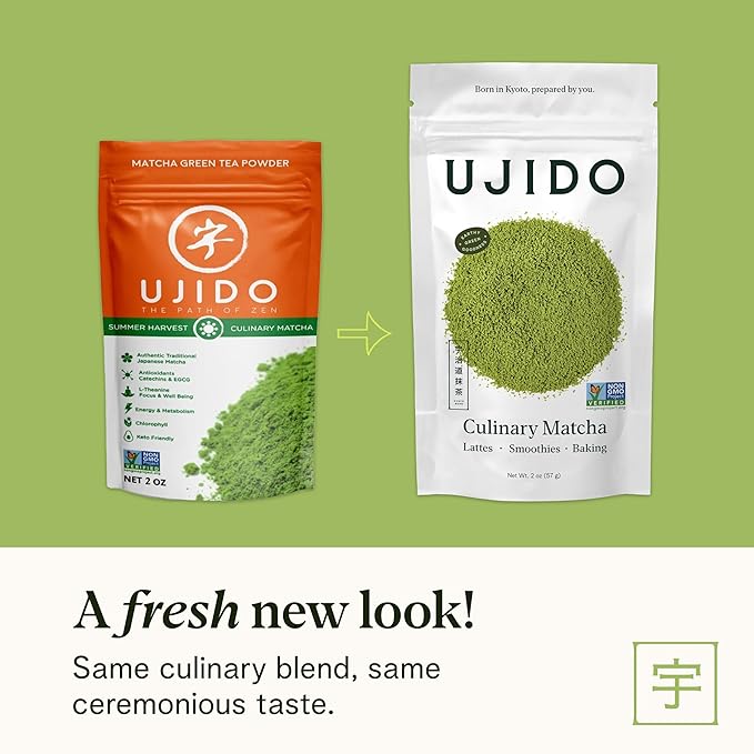 Ujido Summer Harvest Culinary Matcha, 2 oz., 46 Servings – Culinary Grade Japanese Matcha Powder – Gluten Free & Keto Friendly – Smooth, Mellow Flavor – for Teas, Lattes, Cooking, & Baking