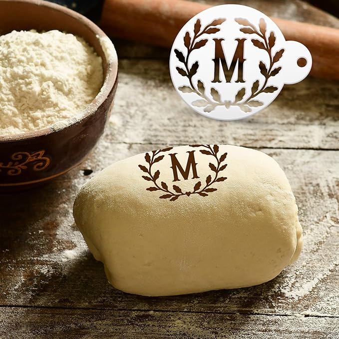 Keluna Coffee Latte Art Stencils - 30 Pcs Letters Alphabet Baking Stencils for Coffee Latte Art Sour Dough Bread Cake Cookie Decorating