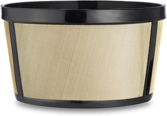 Reusable 4-5 Cup Basket Coffee Filter Fits Mr. Coffee, Cuisinart, Black & Decker, Hamilton Beach Coffee Makers, Stainless Steel, BPA-Free