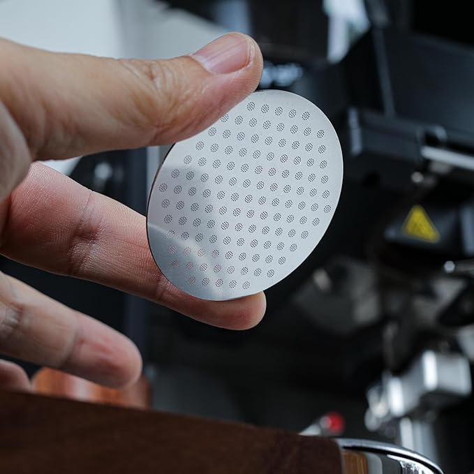 KNODOS 51mm Espresso Puck Screen- High-Grade Stainless Steel Plate Disk Coffee Filter, Optimal Espresso Extraction, Fits Delonghi & More, Easy Clean Design (Silver, 51mm)