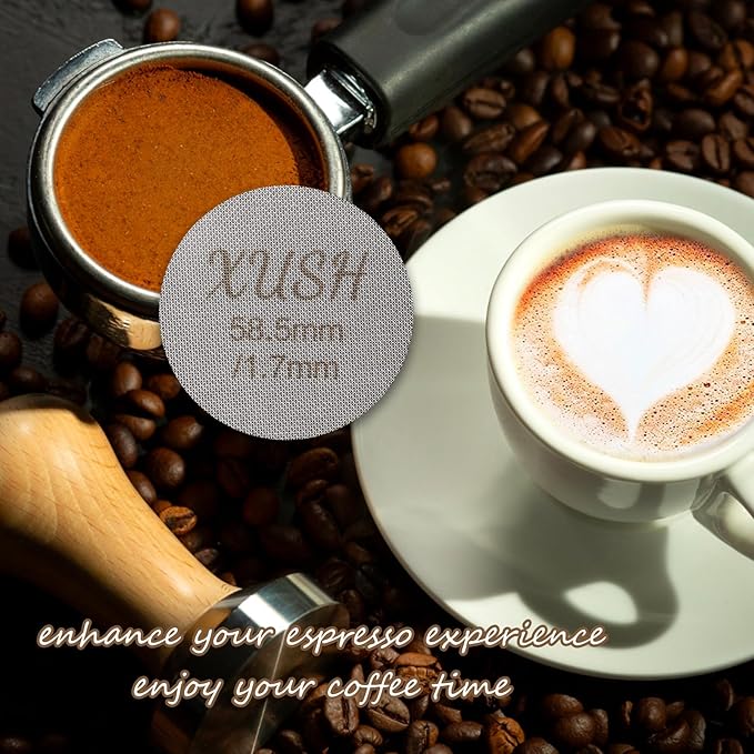 Espresso Puck Screen for 58.5mm or 58mm 2Pcs, 1.7mm Thickness Espresso Filter Screen - 150μm Filter Mesh Made With 316 Stainless Steel, Professional Barista Tool for Espresso Portafilter Filter Basket
