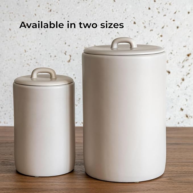 Ceramic Food Storage Jars 108Oz, Snack Containers, Airtight Lid, Kitchen Countertop Canisters for Grounds Coffee, Pods, Tea, Flour, Sugar, Rice, Pantry Organization, Containers set