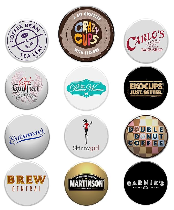 Crazy Cups Coffee Pods Variety Pack Sampler from Top Brands, Assorted Single Serve for Keurig K Cups Coffee Makers, 40 Unique Cups