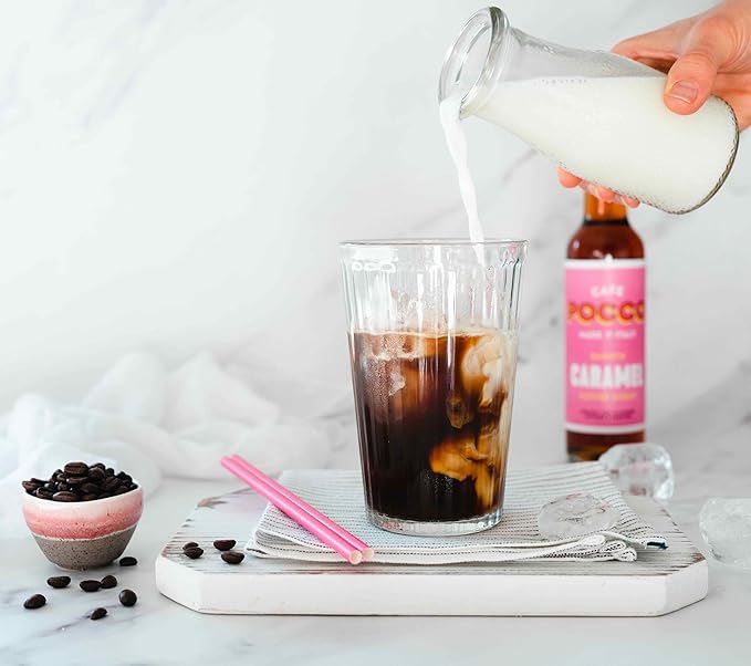 Cafe Pocco Caramel Syrup 750ml Glass Bottle (1 Bottle, Caramel)