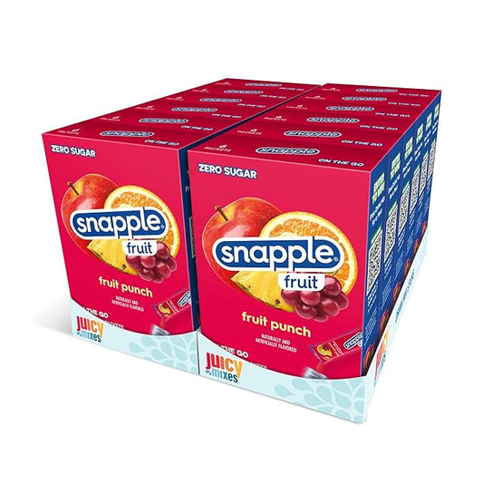 Snapple Fruit Punch Powder Drink Mix - 12 Boxes of 6 Powder Sticks, 72 Sticks total | Zero Sugar | On-the-Go Hydration for Refreshing Beverages