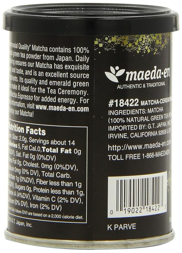 Maeda-En Matcha Ceremonial Quality Green Tea Powder, 1-Ounce