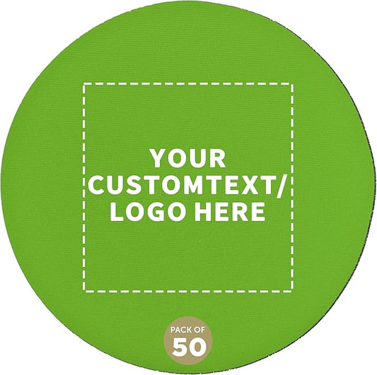 50 Round Foam Bud Coasters Pack, 4 inch - Customizable Text, Logo - PU Foam, Party Favor - Lime Green