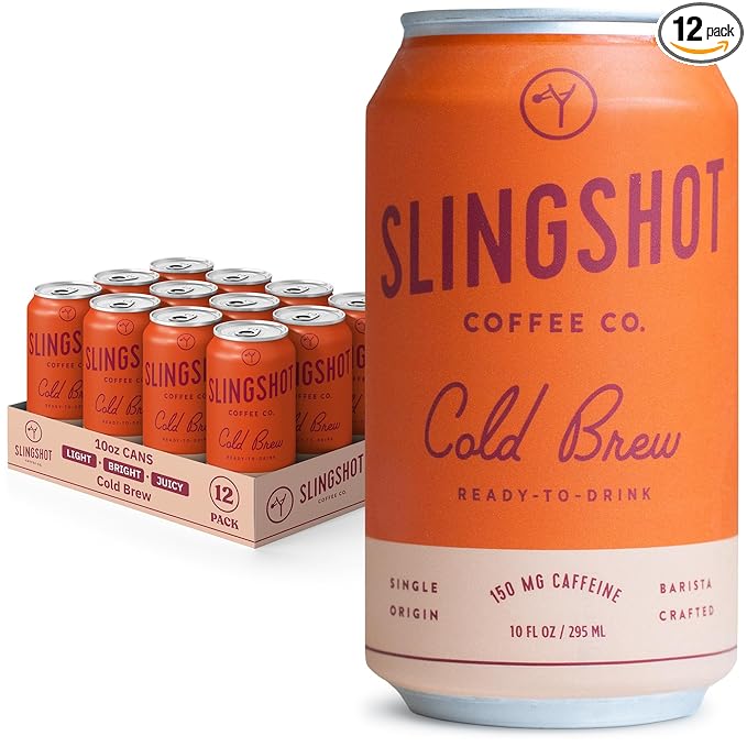 Organic Cold Brew Coffee, 12-Pack – Single Origin Ethiopian Unsweetened Black Coffee, Clean & Bright Flavor, 150 mg Natural Caffeine, Ready-to-Drink 10 oz Cans