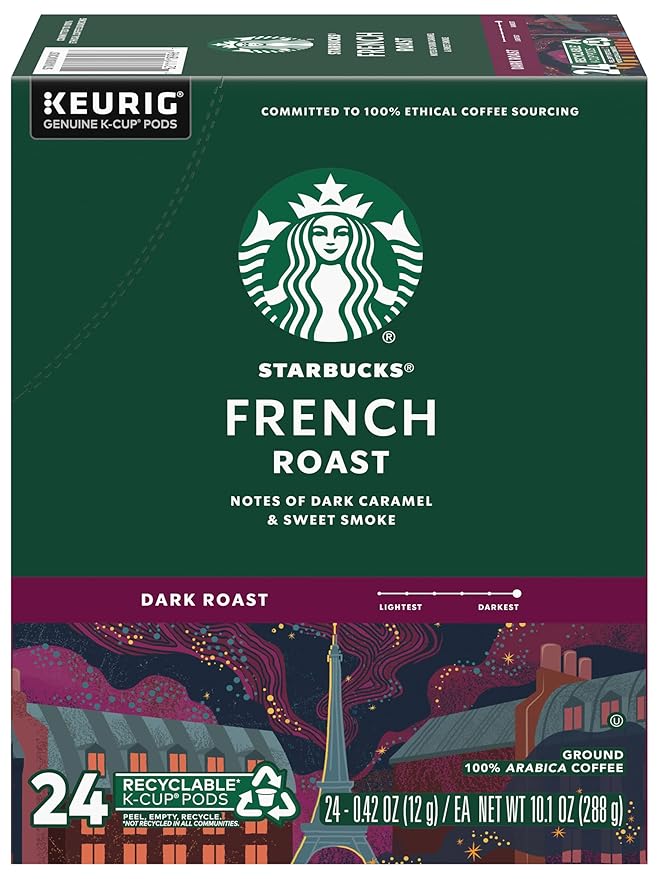 Starbucks French Roast Dark Coffee, 72 K-Cups, (3 Pack of 24 k-cups)