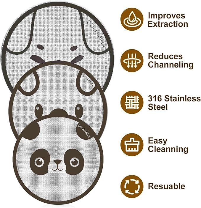 53.5mm Espresso Puck Screen, Lower Shower Screen, Metal Coffee Reusable Filter for 54mm Espresso Portafilter Basket, 1.7 Thickness(Doggie)