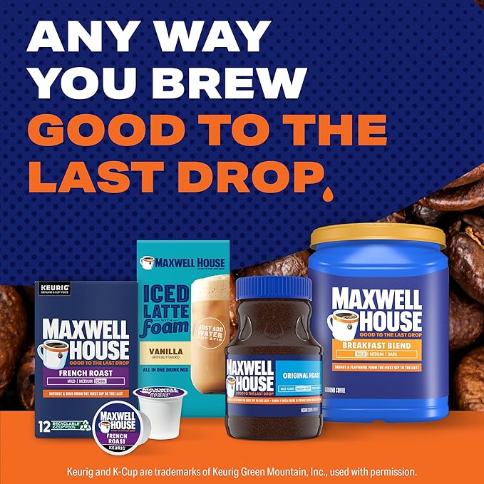 Maxwell House Breakfast Blend Mild Roast Ground Coffee, 38.8 oz Canister