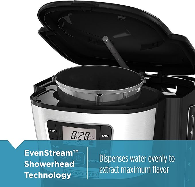 BLACK+DECKER 12-Cup Thermal Coffeemaker, Black/Silver, CM2035B